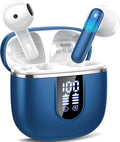 Wireless Earbuds, Bluetooth 5.4 Headphones with 3D Bass Stereo, 40H Ultralight in-Ear Buds, Bluetooth Earbuds with 4 ENC Noise Cancelling Mic, USB-C, IP7 Waterproof Earphones for Android iOS, Blue