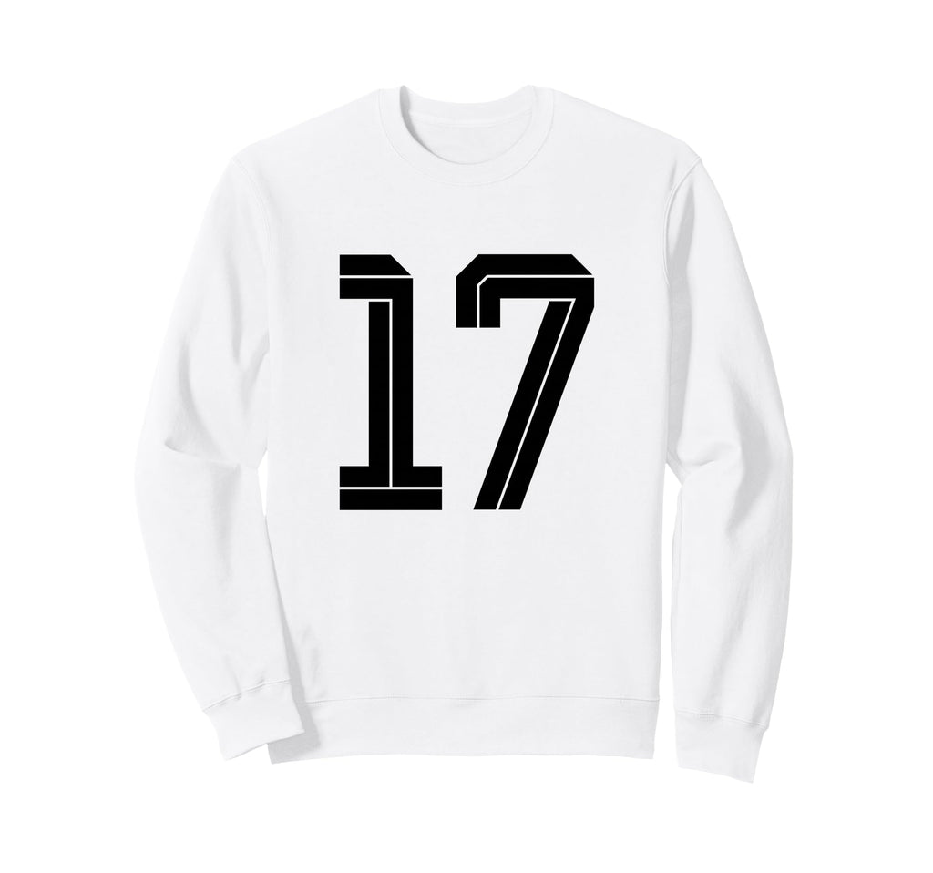 17 White Number 17 Sports Fan Sweatshirt - Casual Everyday Wear Unisex