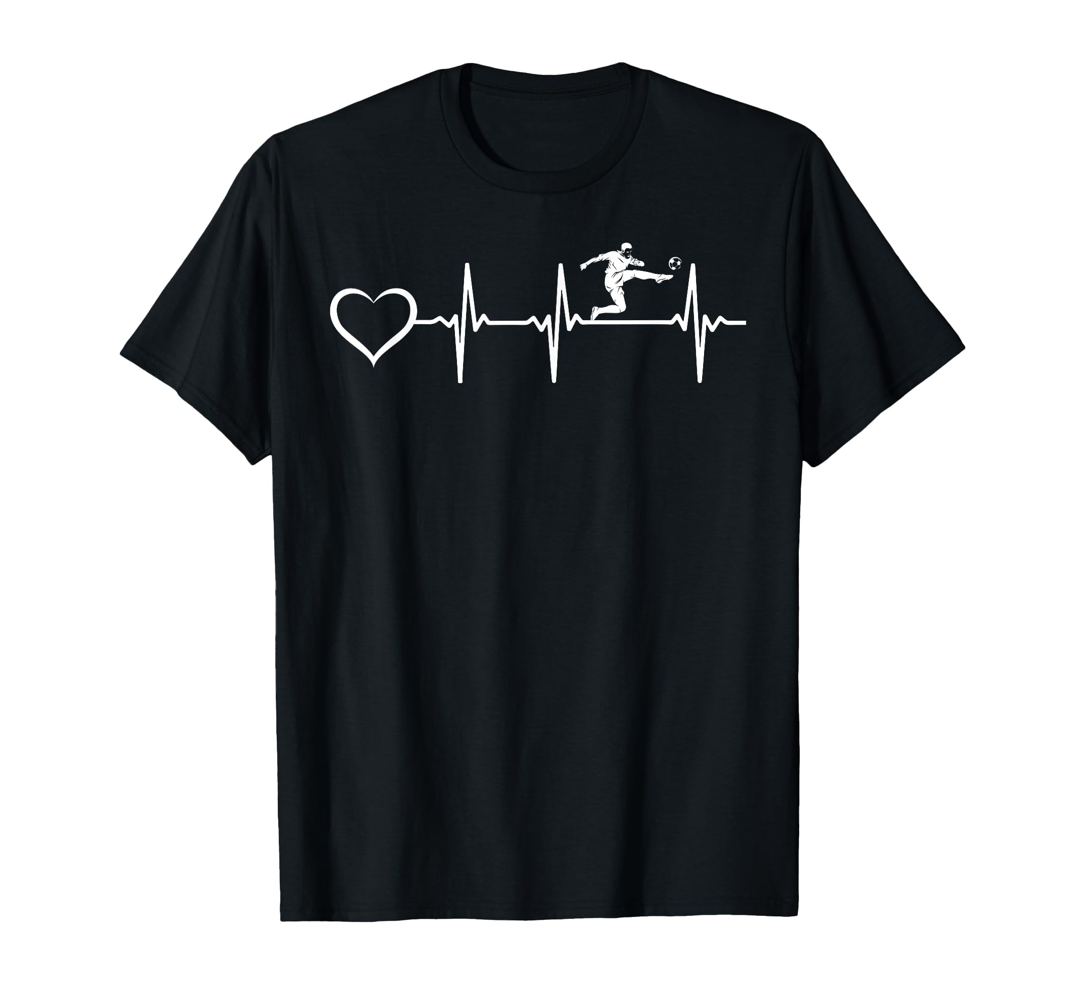 Soccer Heartbeat Heart Soccer Player T-Shirt - Custom Art Print Men Women