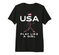 Usa Flag Play Like Soccer Football Player T-Shirt - Novelty Apparel Unisex