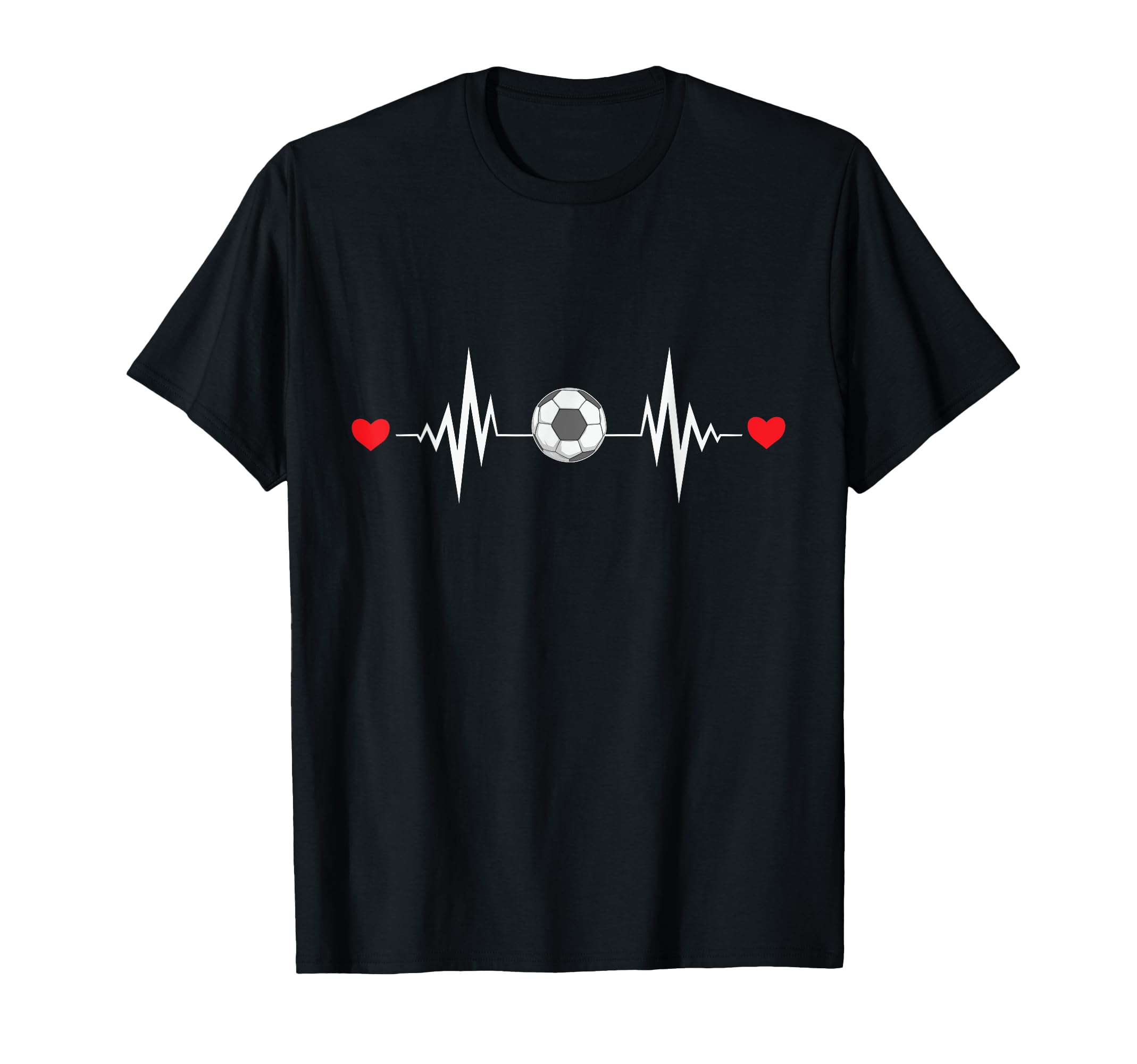 Heartbeat Soccer Sports Player Goal T-Shirt - Casual Everyday Wear Unisex