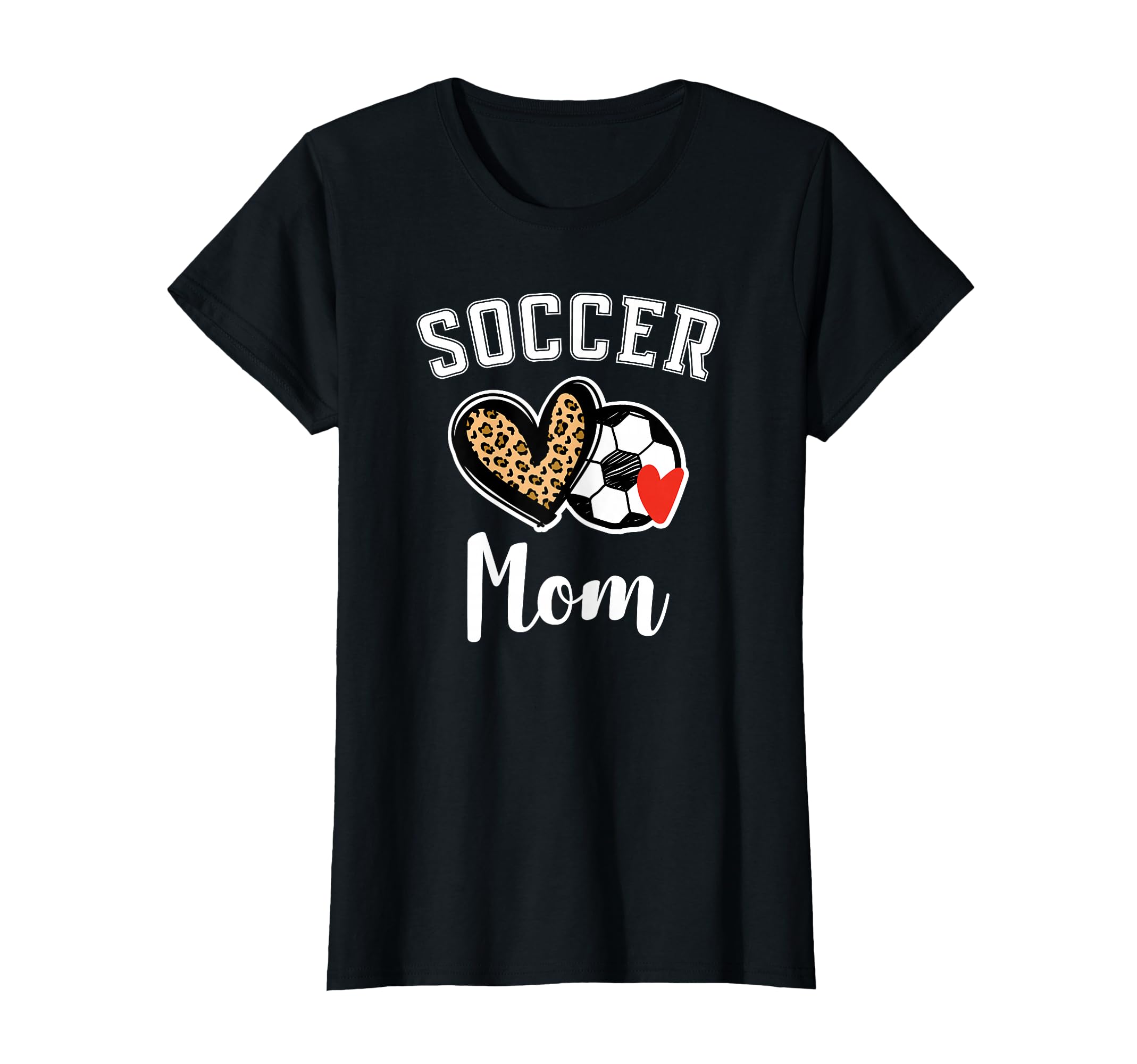 Soccer Mom Leopard Heart T-Shirt - Trendy Graphic for Adults