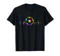 Soccer Heartbeat Tie Dye Teen Funny T-Shirt - Custom Art Print Unisex