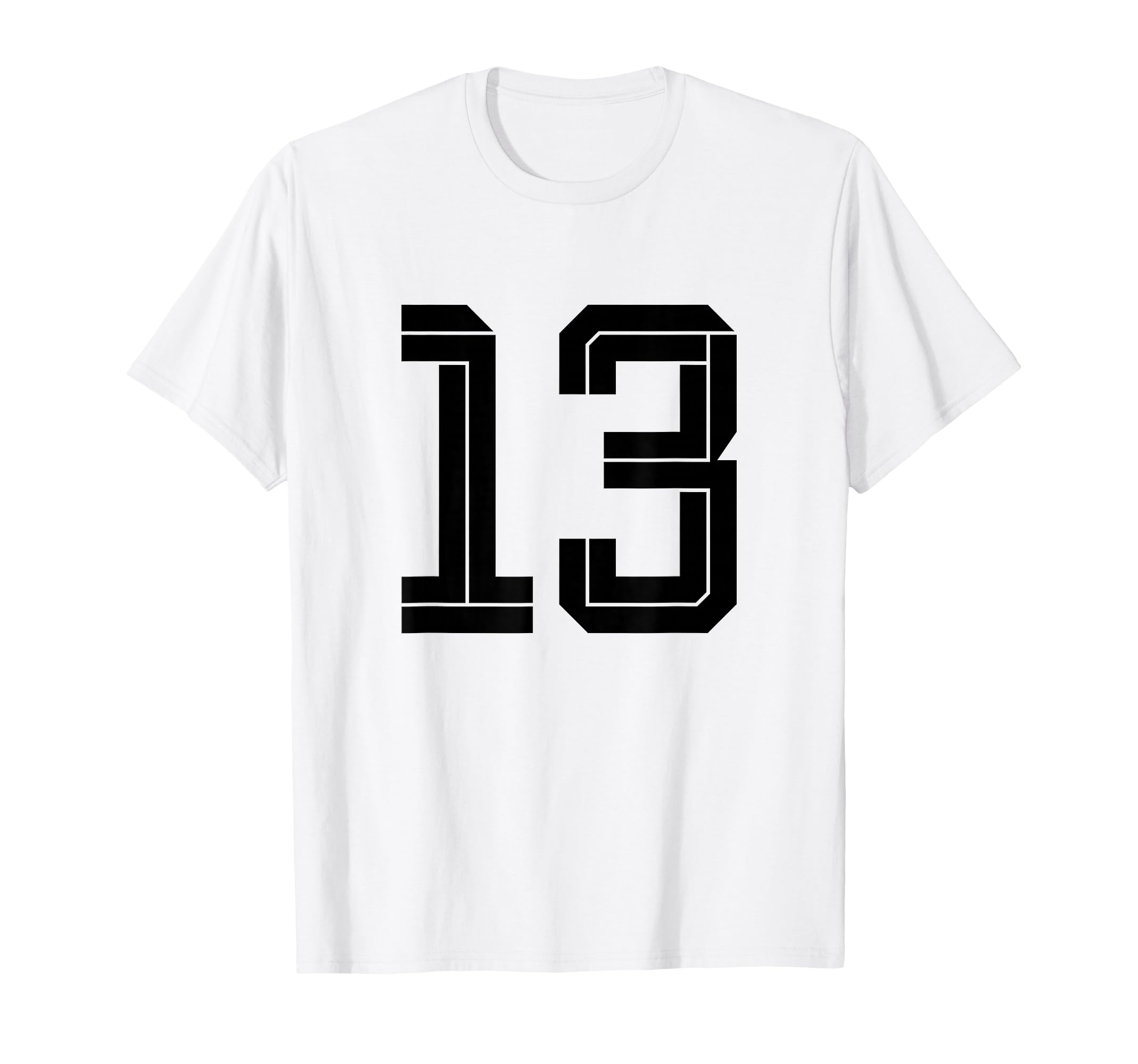 13 White Number 13 Sports Fan Soccer T-Shirt - Aesthetic Graphic Men Women