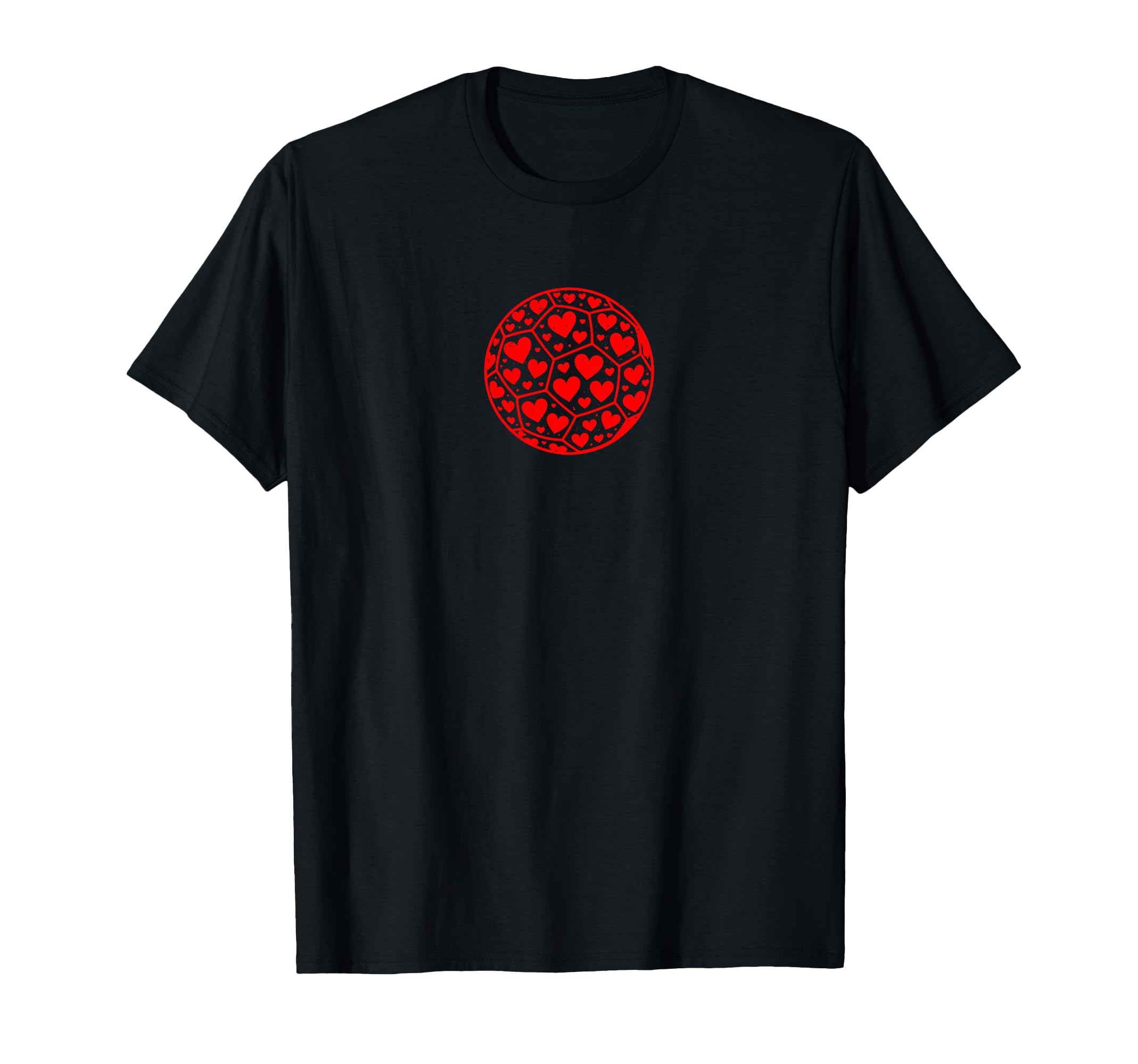 Valentines Day Heart Soccer Ball T-Shirt - Custom Art Print Men Women