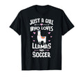 Just Who Loves Llamas And Soccer Gift T-Shirt - Novelty Apparel Unisex