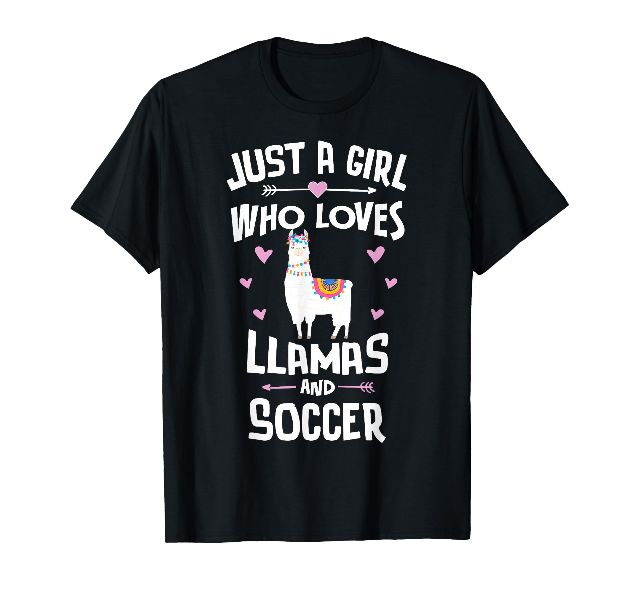 Just Who Loves Llamas And Soccer Gift T-Shirt - Novelty Apparel Unisex