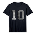 Number 10 Checkered Number Performance T-Shirt - Trendy Graphic for Adults