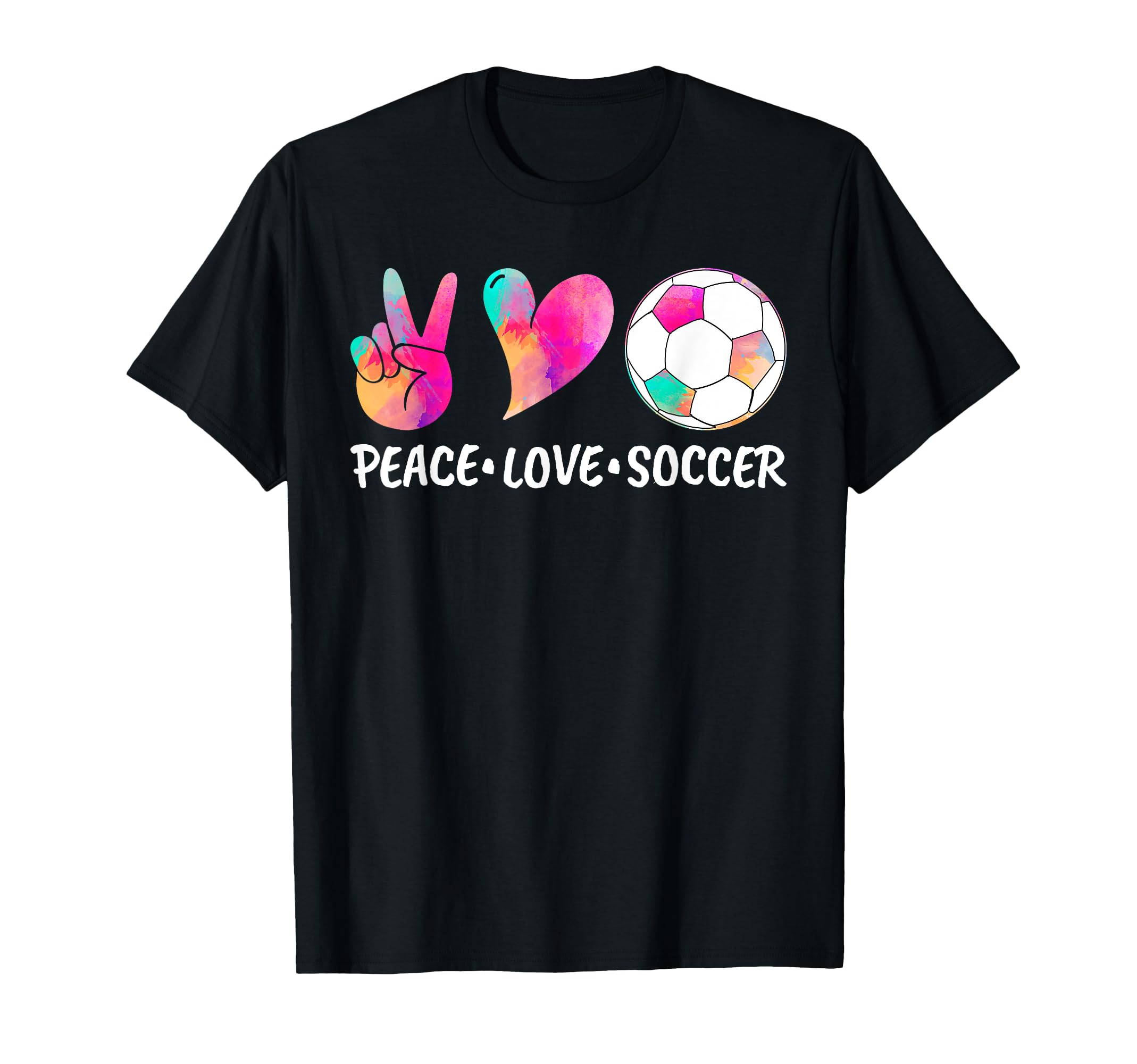 Soccer Tees Tie Dye Peace Love T-Shirt - Casual Everyday Wear Men Women