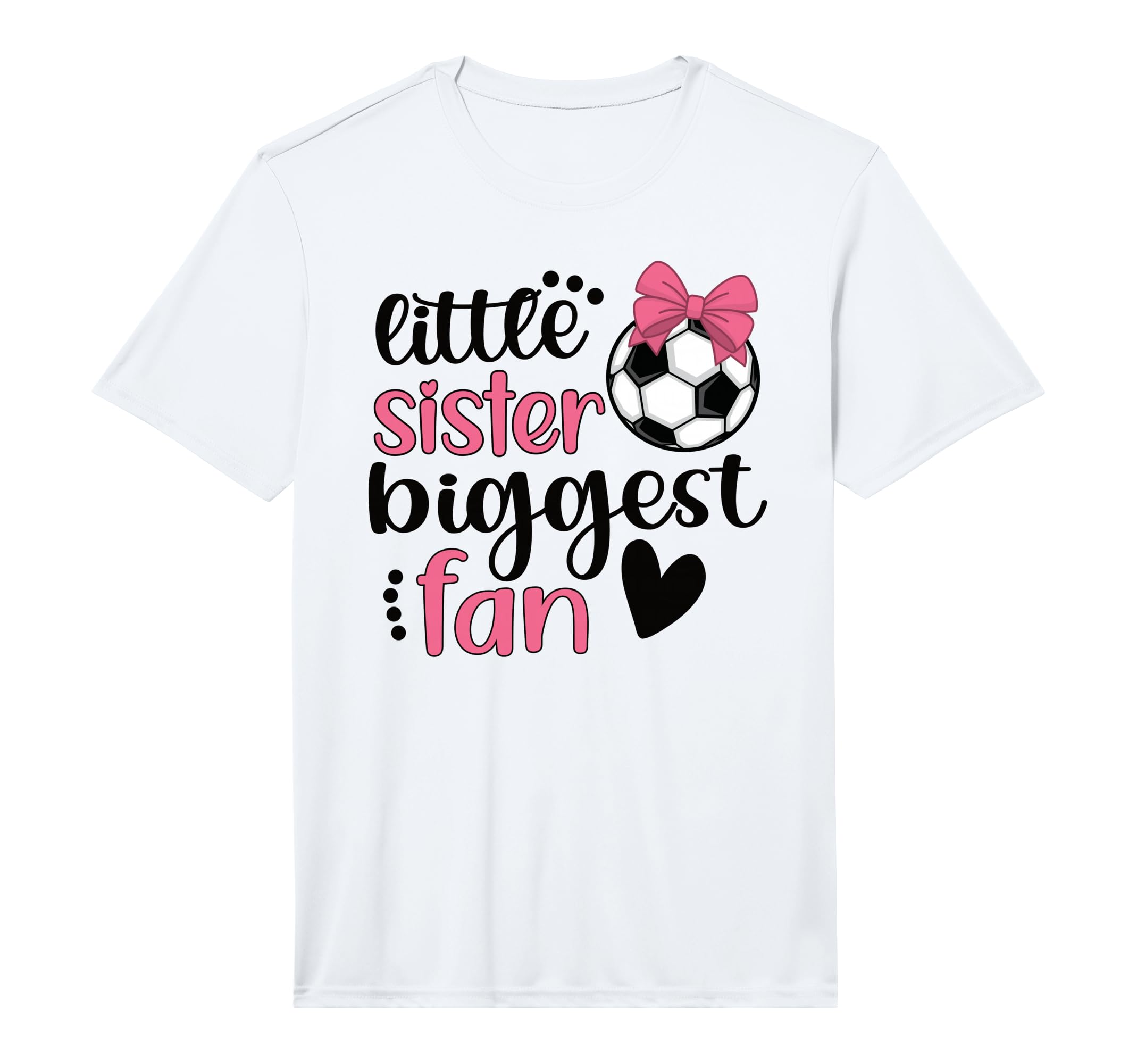 Little Sister Biggest Fan Soccer T-Shirt - Novelty Apparel for Adults