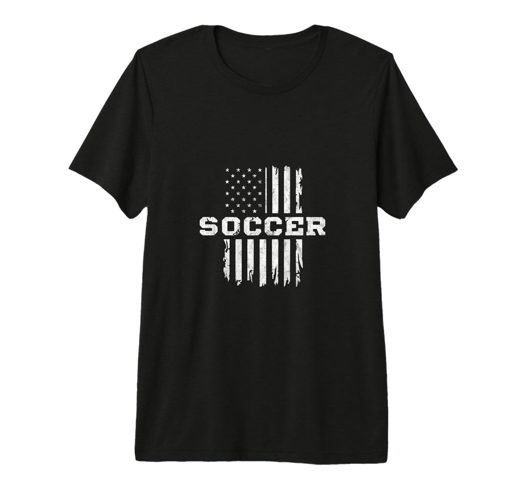 American Flag Soccer Rustic T-Shirt - Custom Art Print Men Women