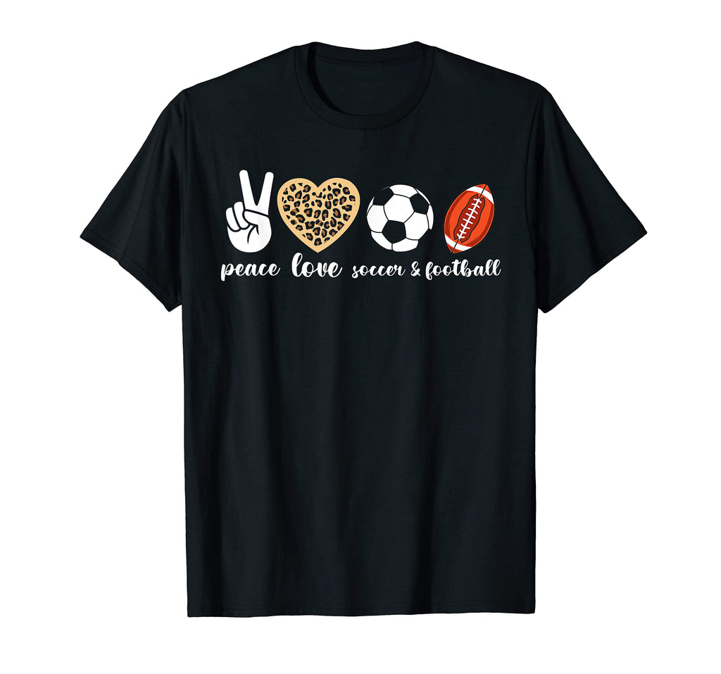 Peace Love Soccer Football Ball T-Shirt - Minimalist Print Men Women