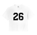26 Distressed Black Sports Team Hoodie - Fun Novelty Design for Adults