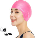 Swimming Cap, Silicone Swim Cap for Women Men, Durable Non-Slip Waterproof Swim Cap Protect Ears, Long Hair for Adults, Older Kids