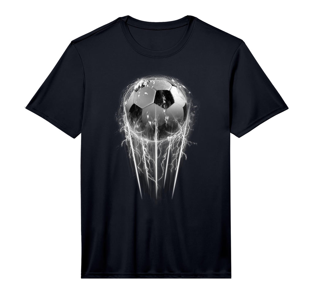 Soccer White Lightning Performance T-Shirt - Unique Graphic Unisex