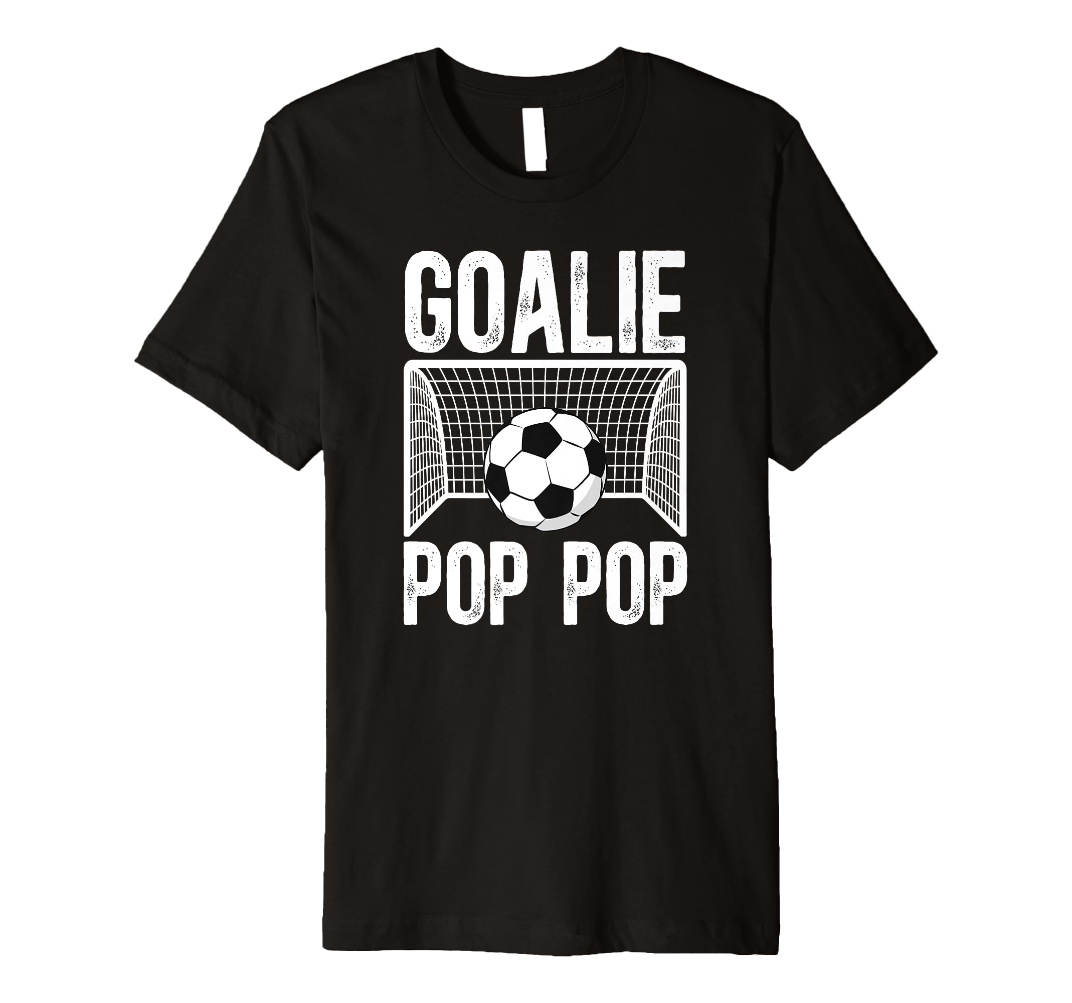 Mens Soccer Goalie Pop Pop Soccer T-Shirt - Minimalist Print for Adults