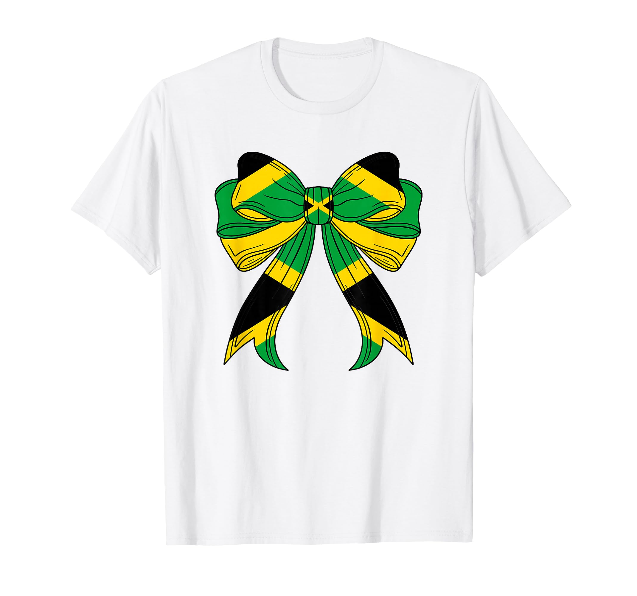 Jamaica Flag Coquette Bow Jamaican T-Shirt - Custom Art Print Unisex