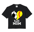 Ball Mom Heart Funny Softball Soccer Mom Hoodie - Trendy Graphic Men Women