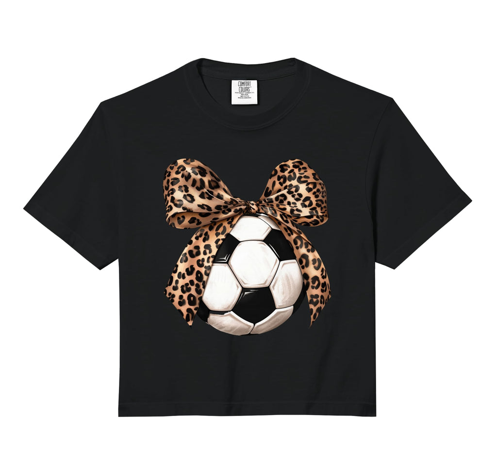 Soccer Coquette Bow Leopard Sweatshirt - Custom Art Print Men Women