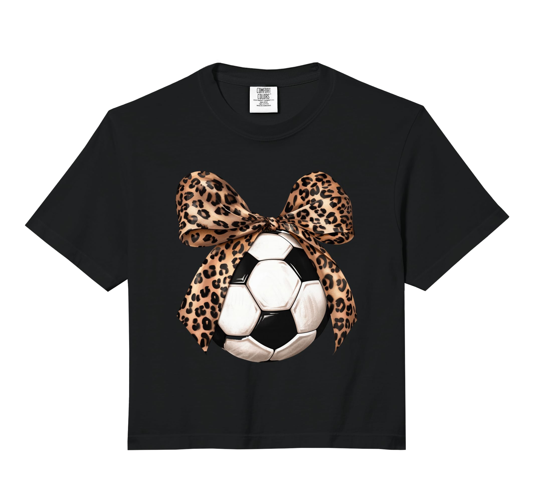 Soccer Coquette Bow Leopard Sweatshirt - Custom Art Print Men Women