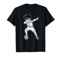 Dabbing Soccer Argentina Football T-Shirt - Graphic Print Unisex