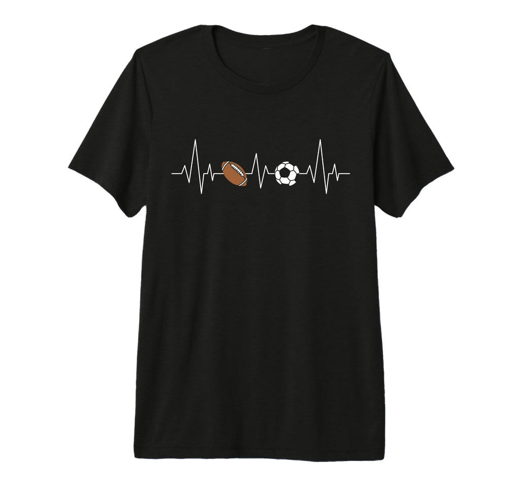 Soccer Football Heartbeat Funny Sport Tri T-Shirt - Trendy Graphic Unisex