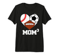 Mom Cubed Mom3 Mom Three Baseball Soccer T-Shirt - Graphic Print Men Women