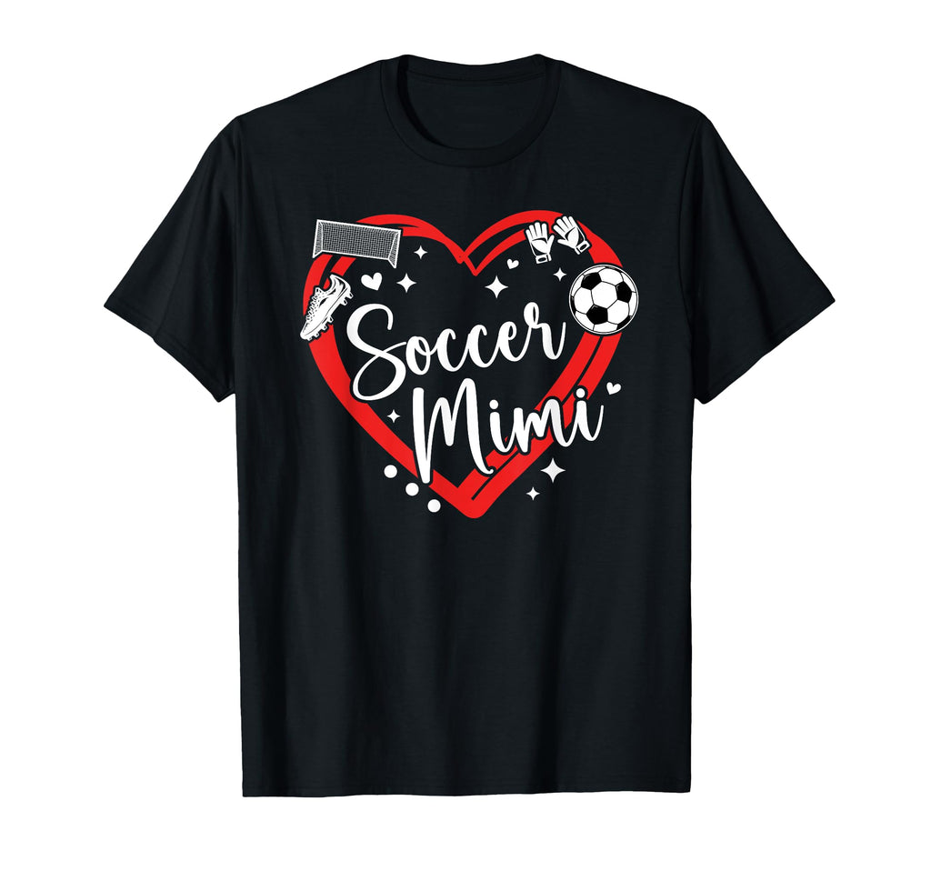 Soccer Mimi Grandma Heart Mimi T-Shirt - Casual Everyday Wear Men Women
