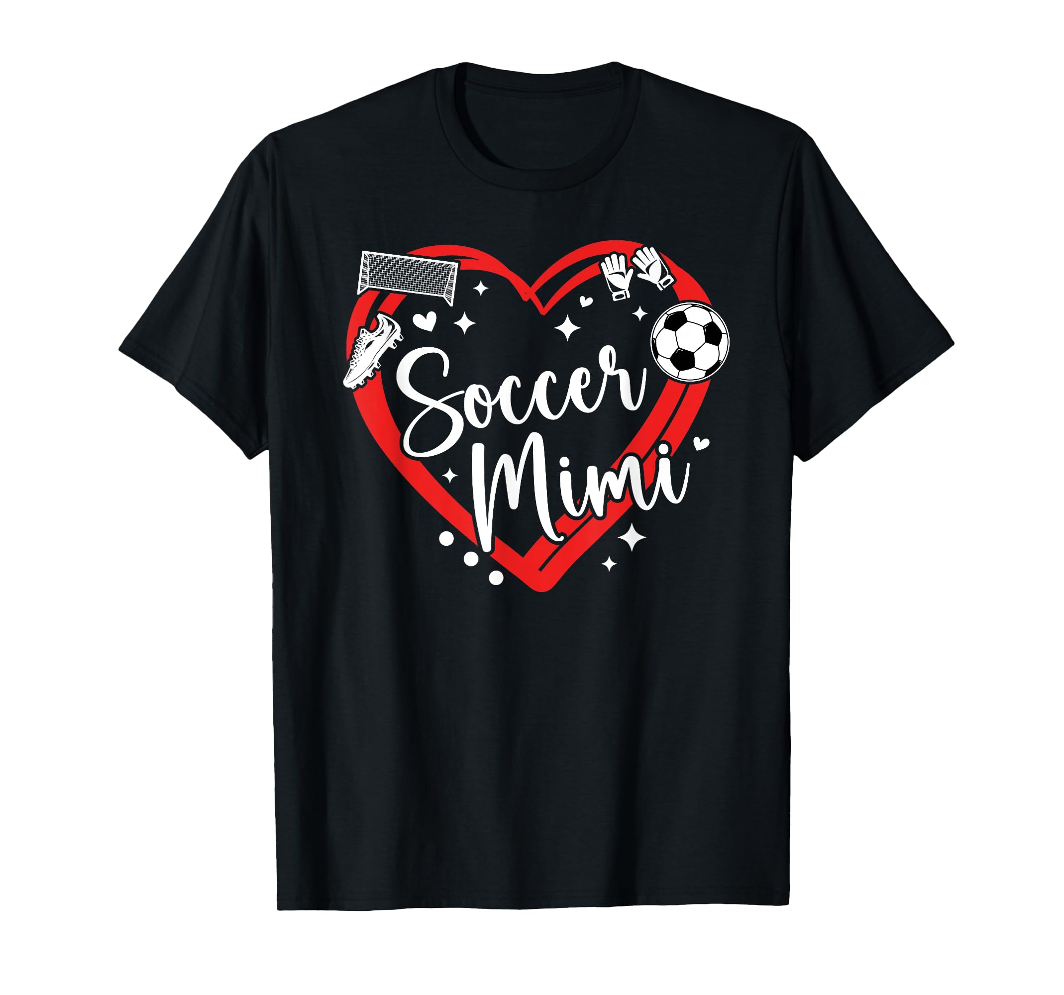 Soccer Mimi Grandma Heart Mimi T-Shirt - Casual Everyday Wear Men Women