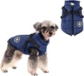 HDKUW Small Dog Jacket, Small Dog Coat Harness Winter Warm Vest Jacket Waterproof Cotton Costume for Puppy Small Dogs (S, Blue)