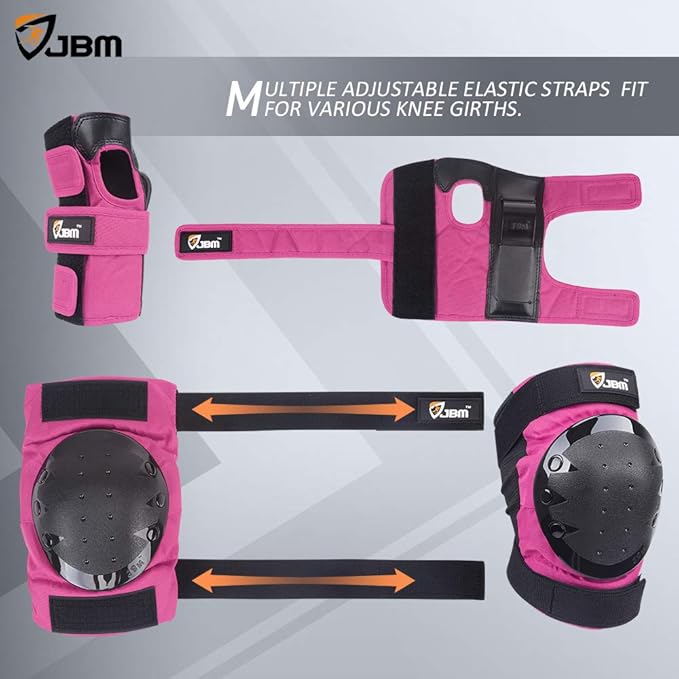 JBM Adult & Kids Knee Pads Elbow Pads and Wrist Guards for Inline Skating, Roller Skating, Skateboarding, Scootering