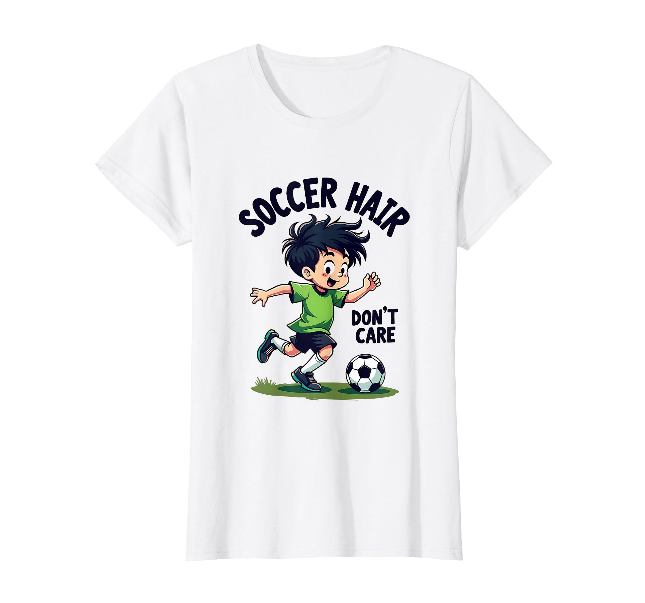 Soccer Hair Dont Care Soccer T-Shirt - Aesthetic Graphic Unisex