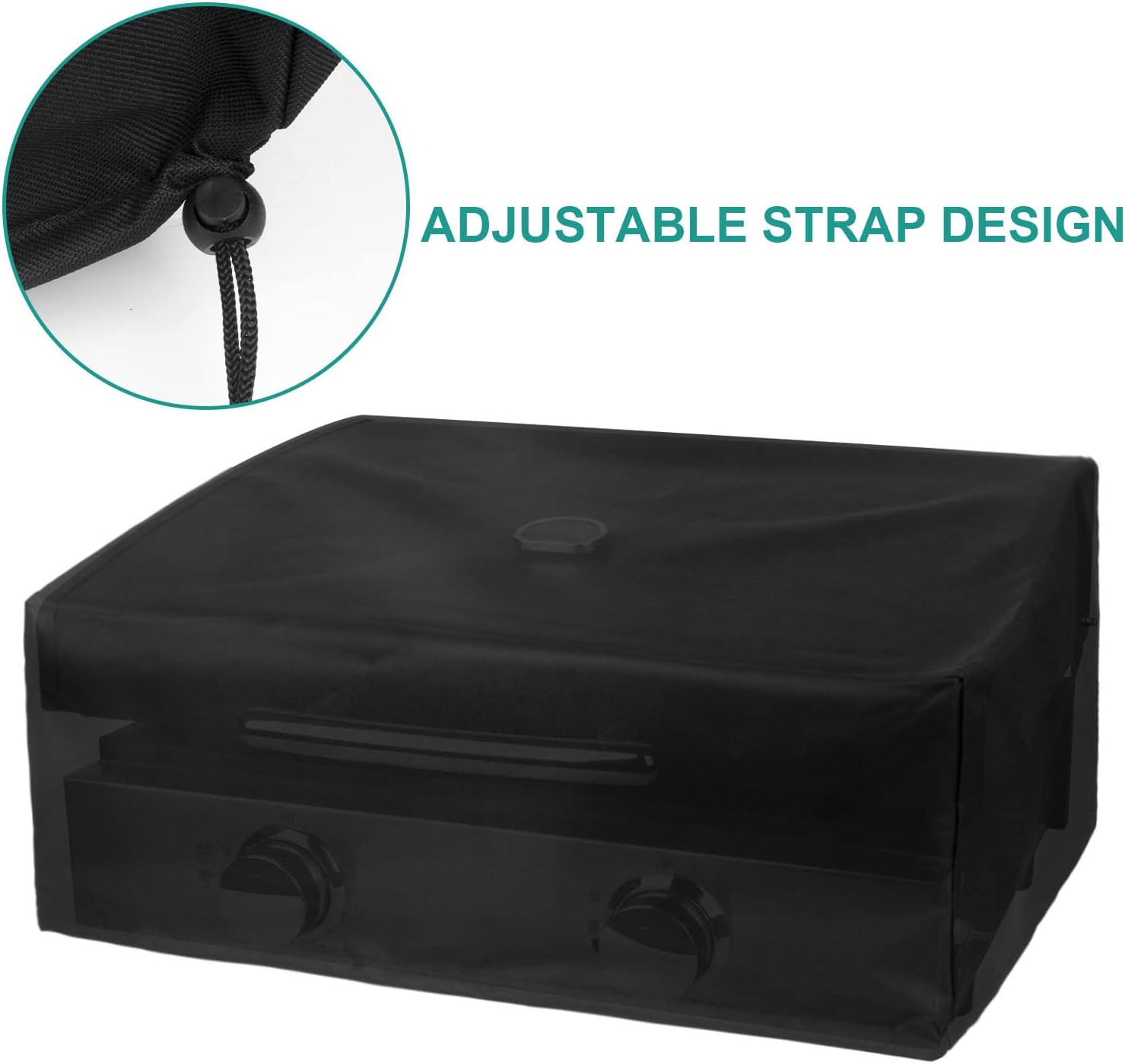 5011 Hard Cover Hood with Temperature Gauge for Blackstone 22 inch Table Top Griddle, Griddle Lid and Heavy Duty Grill Cover & Bag for Blackstone 22" Table Top Griddles, Black