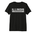 Illinois Soccer White Text Tri Blend T-Shirt - Minimalist Print Men Women