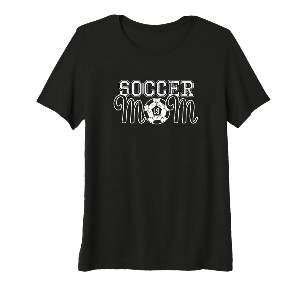 Womens Number 19 Soccer Mom T-Shirt - Casual Everyday Wear for Adults