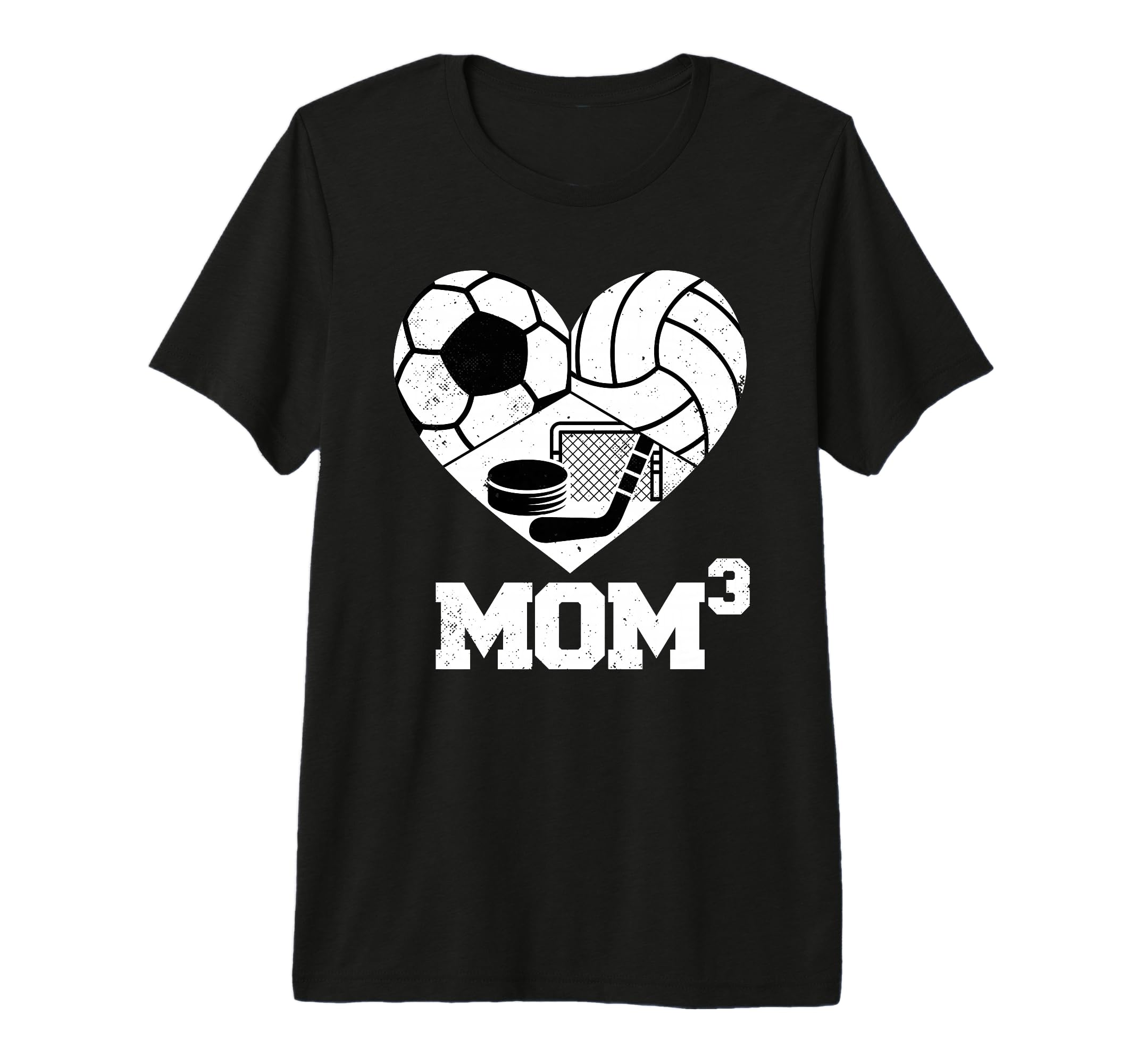 Mom Cubed Mom3 Mom Three Soccer T-Shirt - Custom Art Print for Adults