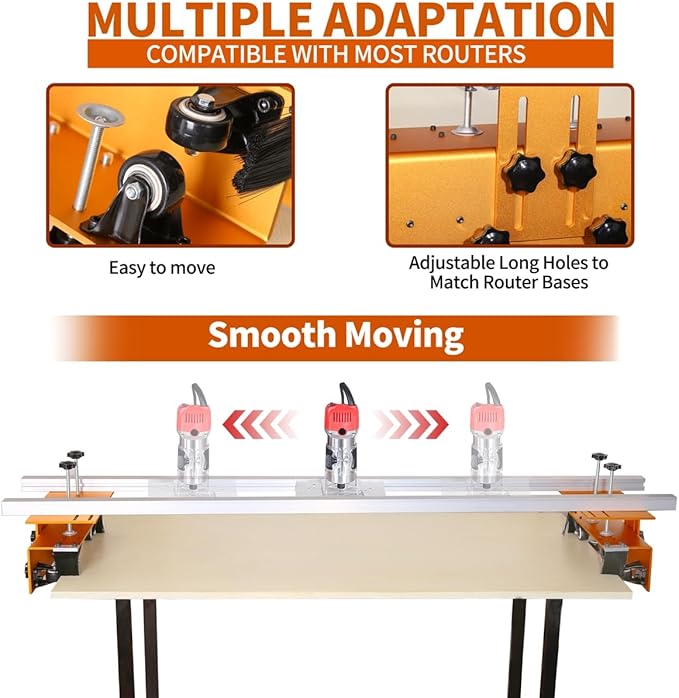 Router Sled, Slab Flattening Jig, 58 inches Router Sled for Flattening Slabs,Adjustable Trimming Planing Machine for Woodworking