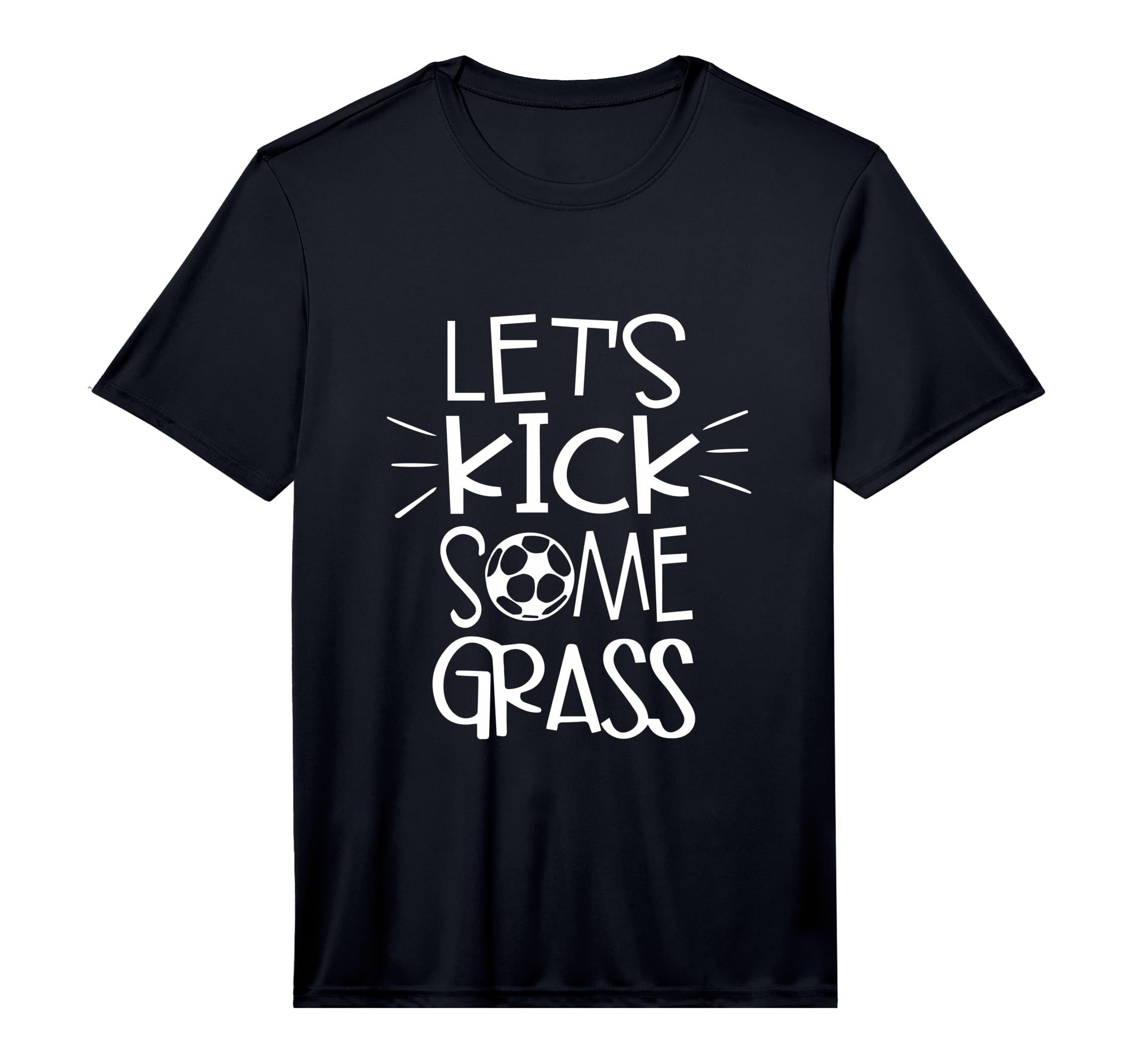 Mens Lets Kick Some Grass Funny Soccer Foot T-Shirt - Graphic Print Unisex