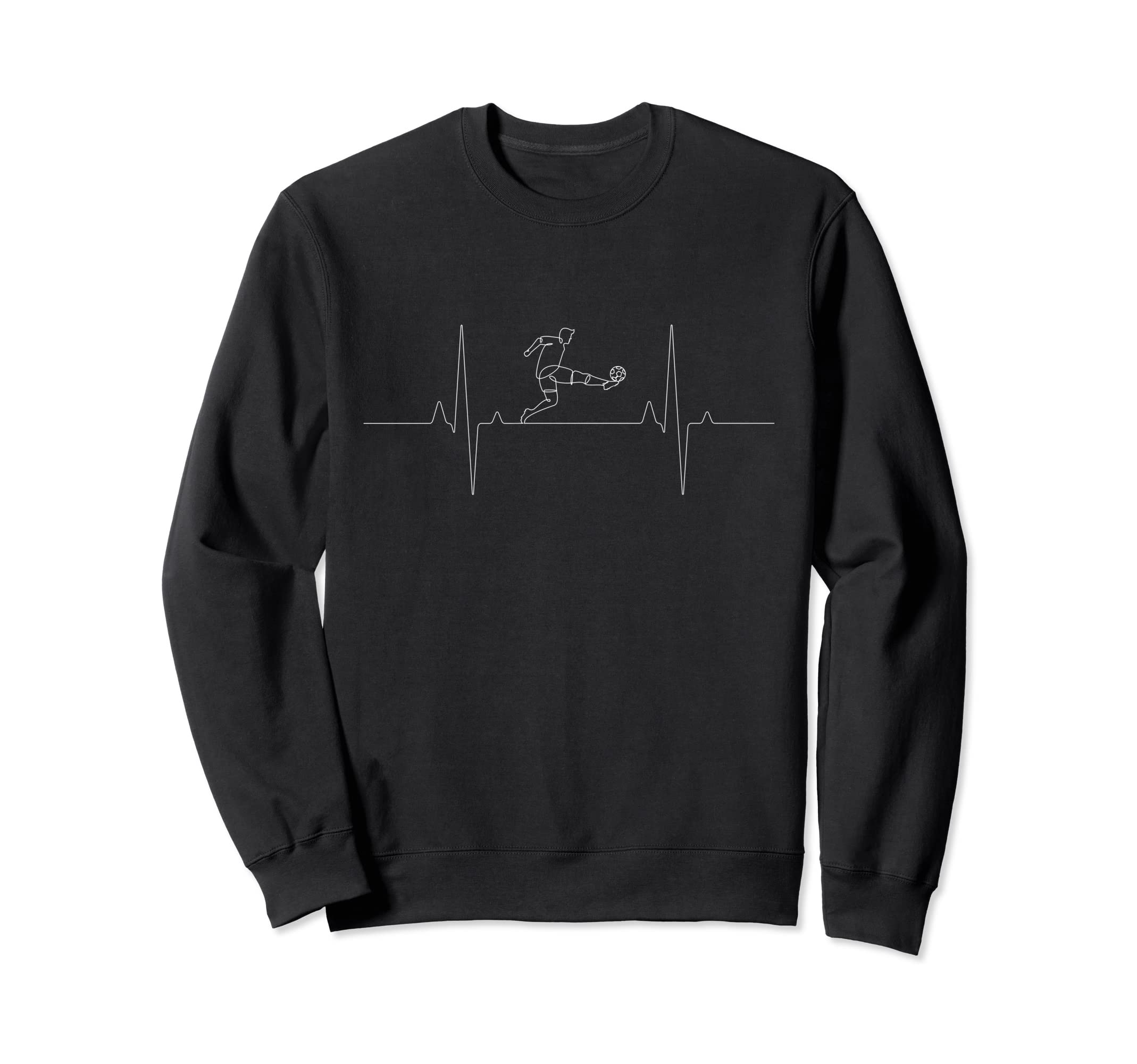 Soccer Ball Heartbeat Soccer Sweatshirt - Minimalist Print Men Women