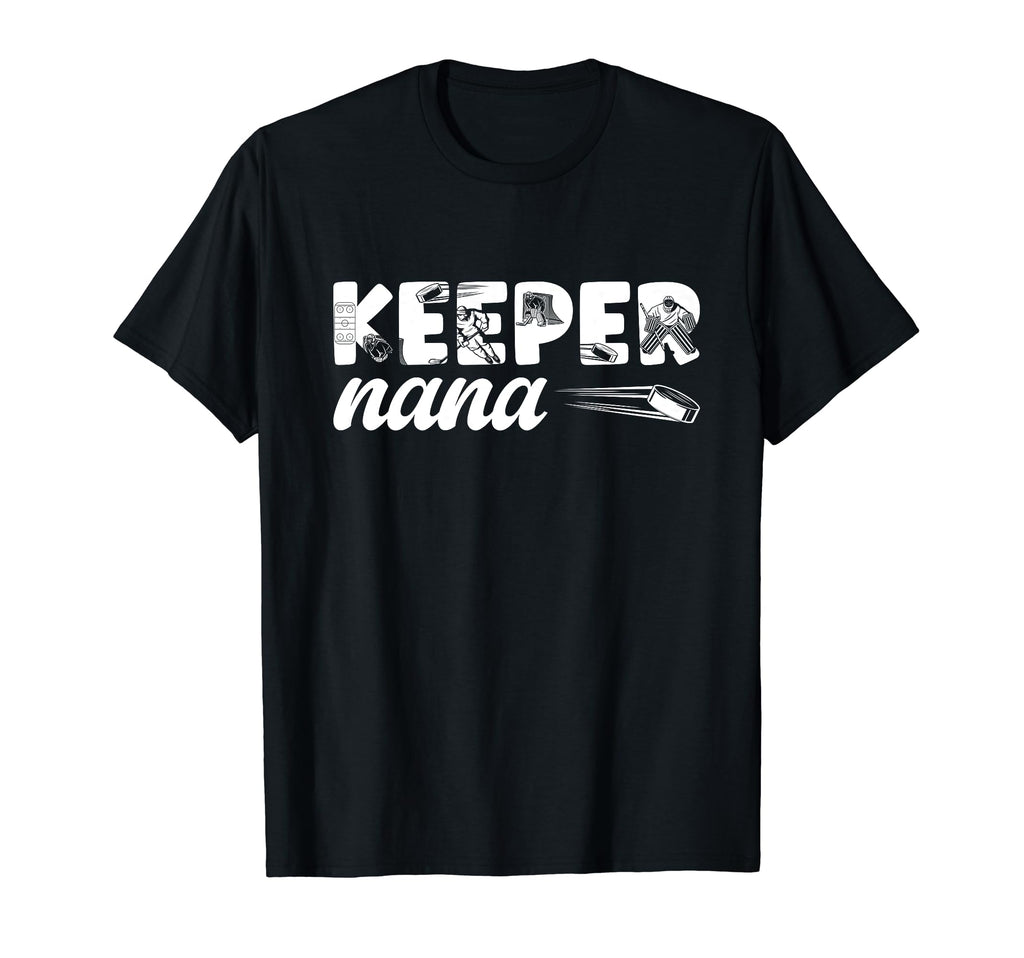 Ice Hockey Keeper Nana Ice Hockey Goalie T-Shirt - Custom Art Print Unisex