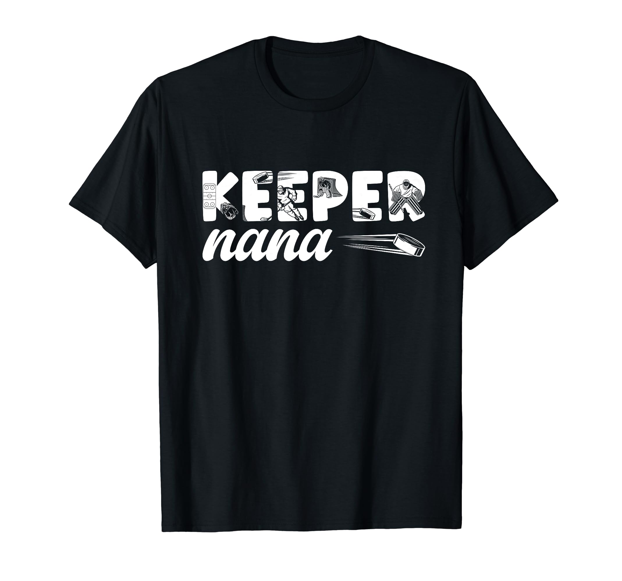 Ice Hockey Keeper Nana Ice Hockey Goalie T-Shirt - Custom Art Print Unisex
