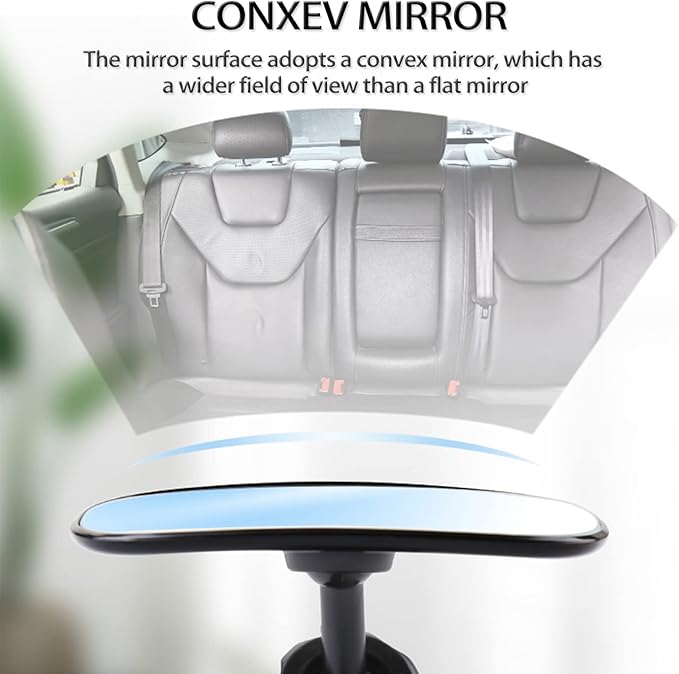 Universal Car Interior Rearview Baby Mirror Wide Angle Convex Mirror Clip-on mirrors for Viewing Rear Passengers(giraffe)