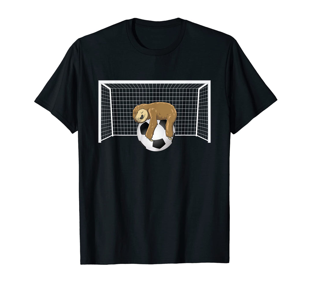 Lazy Sloth Soccer Ball Funny Soccer T-Shirt - Minimalist Print for Adults
