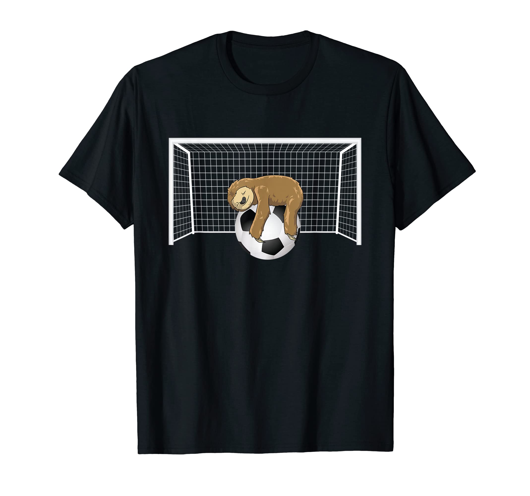 Lazy Sloth Soccer Ball Funny Soccer T-Shirt - Minimalist Print for Adults