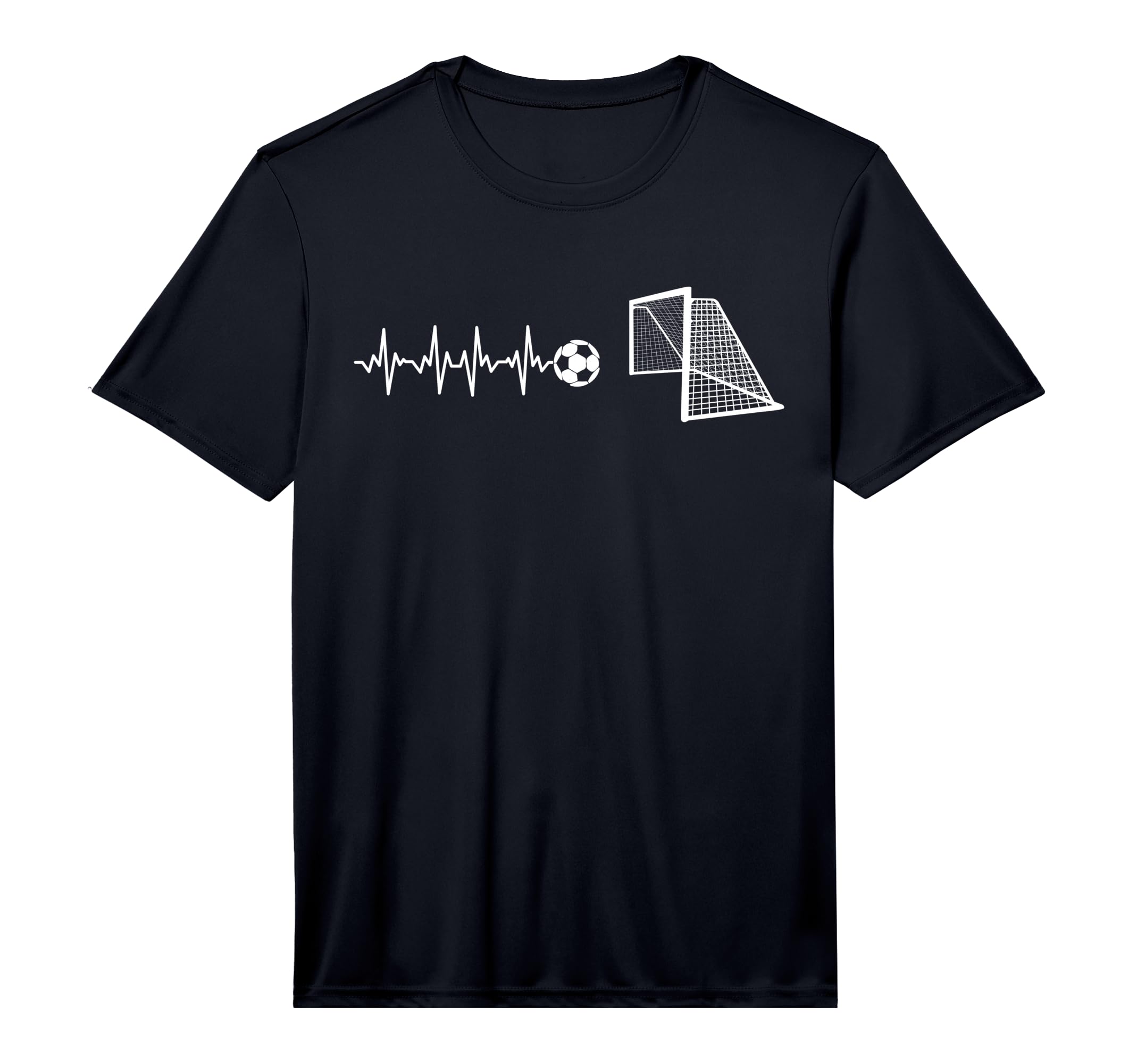 Funny Soccer Heartbeat Ecg T-Shirt - Casual Everyday Wear for Adults