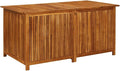 vidaXL Wooden Outdoor Storage Box with Gas-Lift Lid – Patio Deck Chest with Zippered Waterproof Bag for Garden Bench, Pool, Porch, Trunk, Cabinet, Teak Look – Brown, 59.1"x31.5"x29.5"