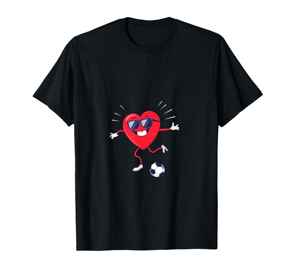 Cartoon Heart Soccer Gift Sweatshirt - Fun Novelty Design for Adults