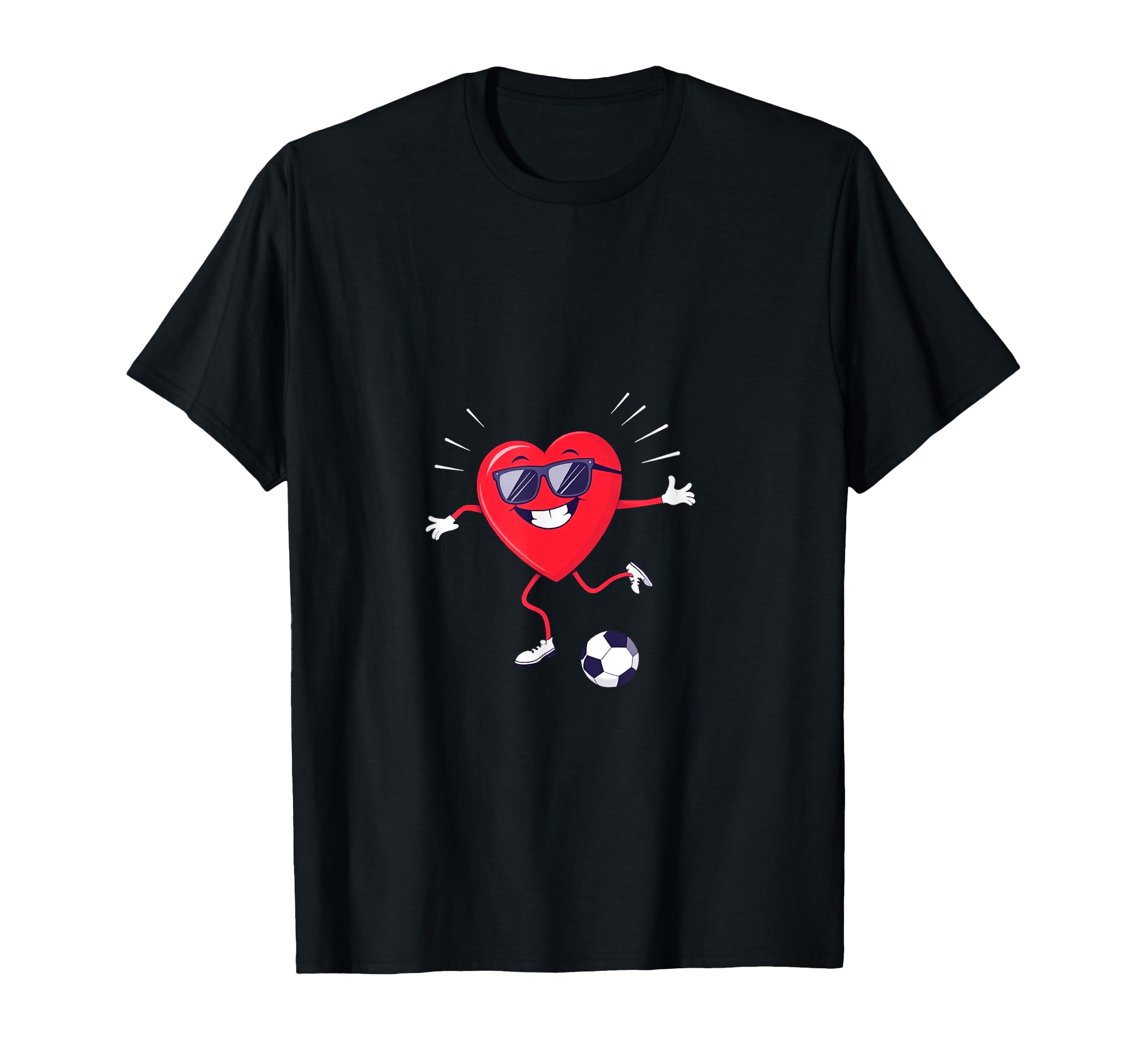Cartoon Heart Soccer Gift Sweatshirt - Fun Novelty Design for Adults