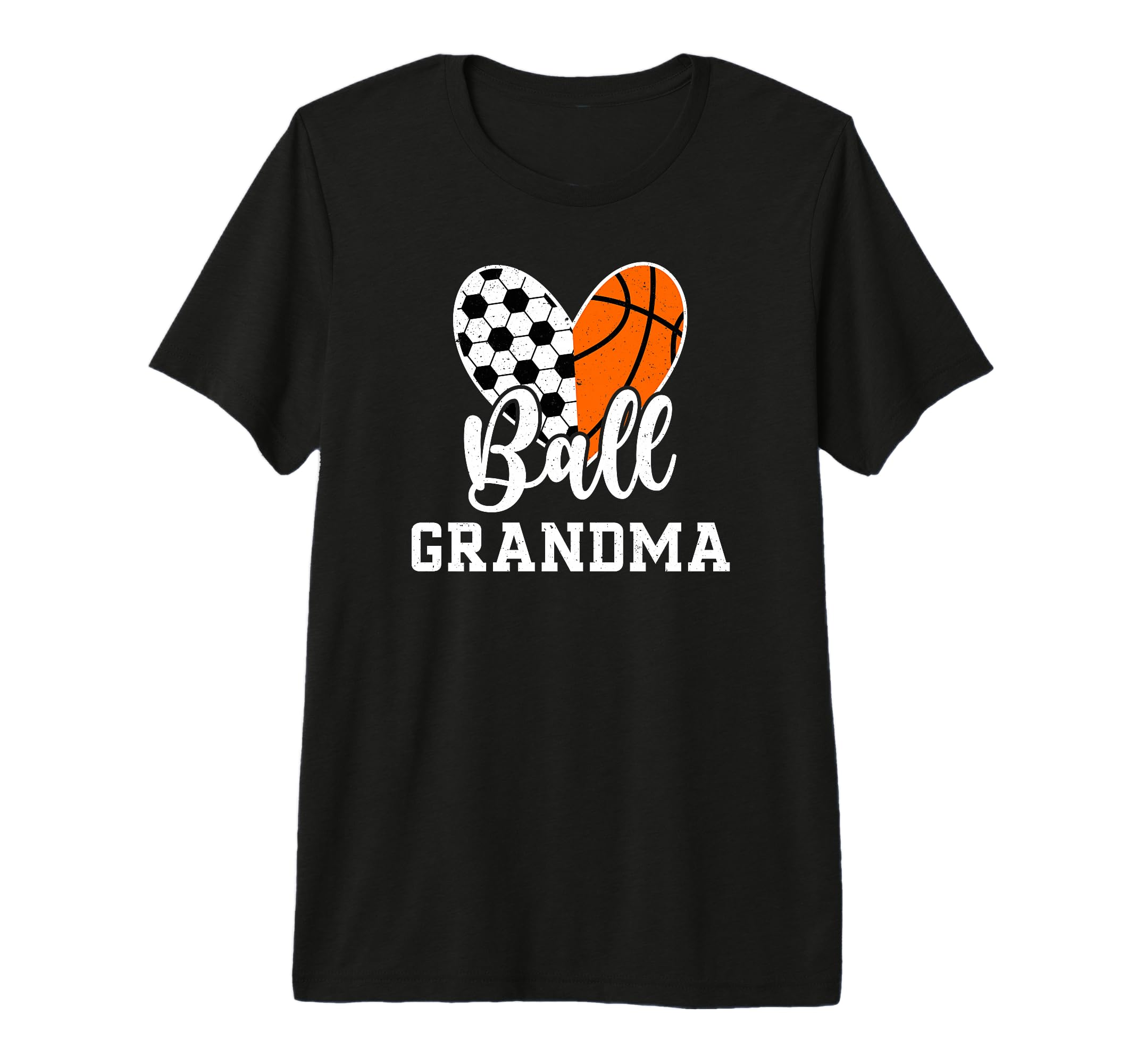 Ball Grandma Heart Soccer Basketball T-Shirt - Unique Graphic for Adults