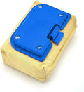 Blue Grill Brush Bristle Free, Replaceable BBQ Cleaning Head Accessories Cleaner, Yellow Wavy Pad Perfect for Stainless Steel, Porcelain, Cast Iron Grates Round Rectangle Grates
